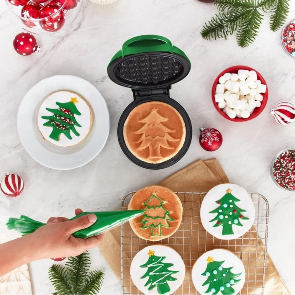 New! Green Dash Mini Christmas Tree Waffle Maker